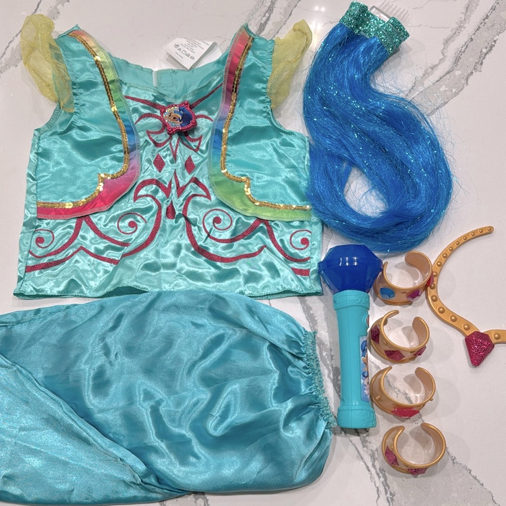 Shine Deluxe Halloween Costume Size 4-6x with ponytail